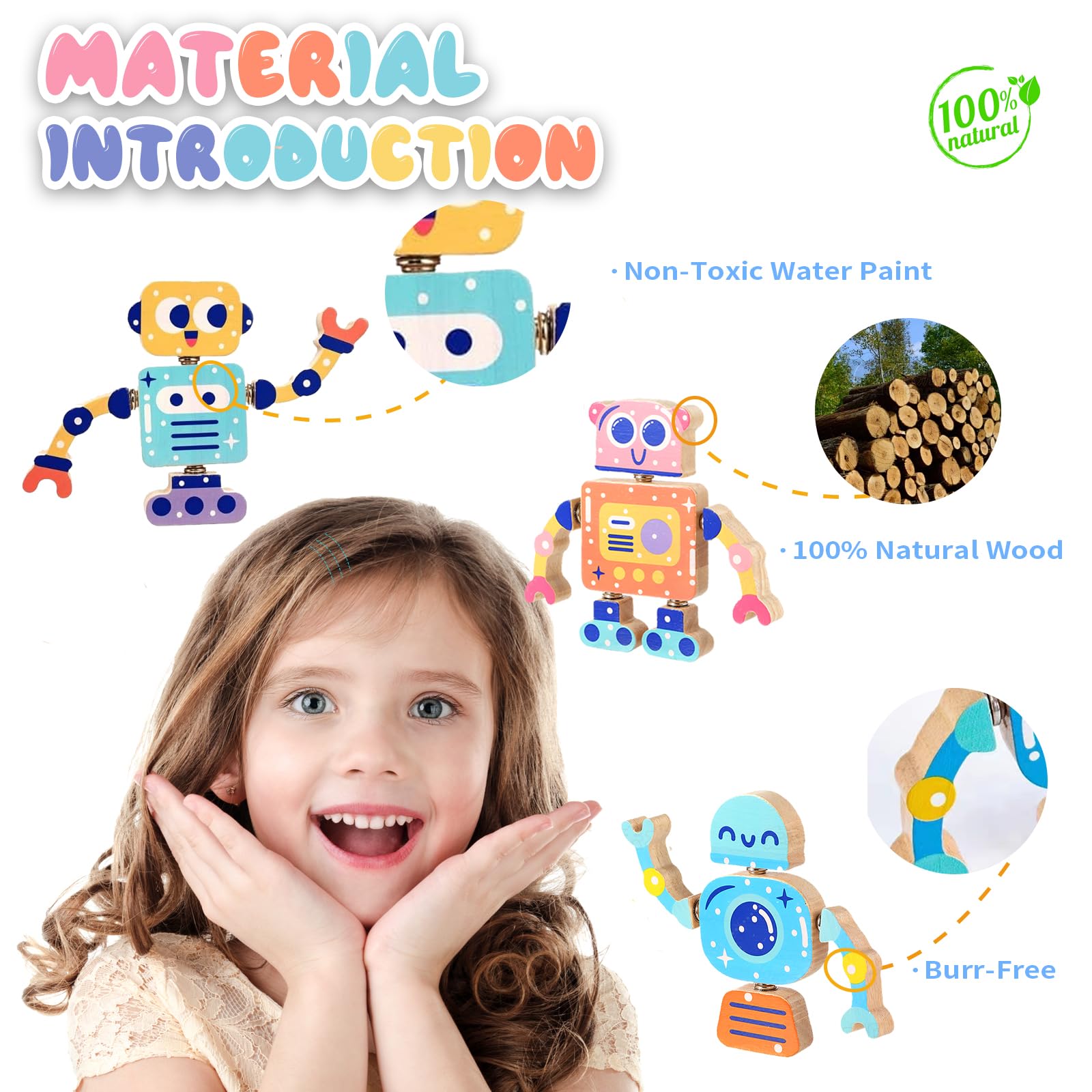 Hdsahdok wooden robot arm component allows mix-and-match assembly and precision grip.