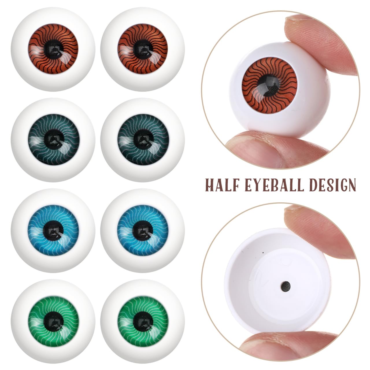 Healifty acrylic eyeballs closeup shows realistic veins.