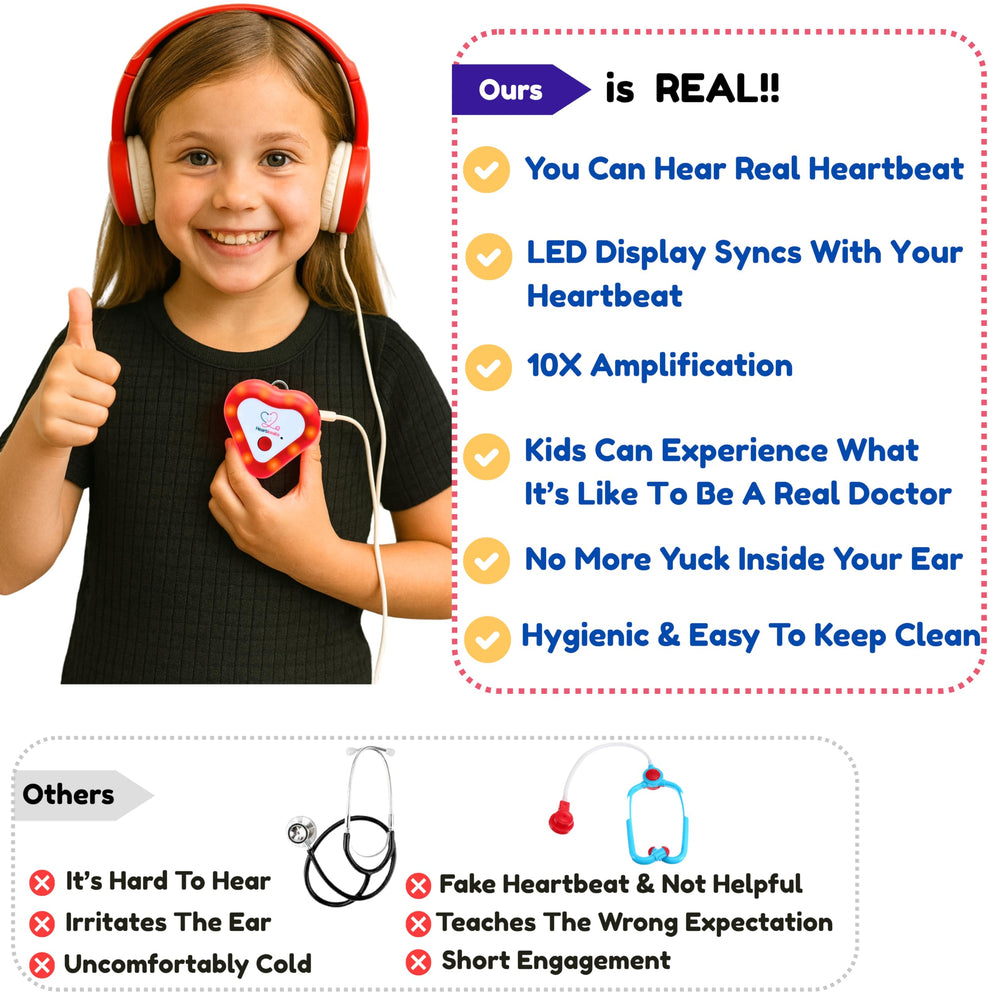 Heartbeats stethoscope toy synchronizes heartbeat visuals with pulse for immersion