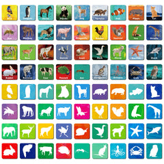 Hebayy 108-piece memory game animal cards for kids, colorful animals help focus