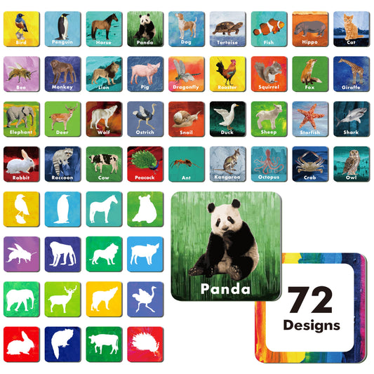 Hebayy shadow cards set with animal silhouettes, enhances matching skills and memory