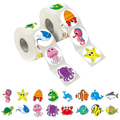 Hebayy Seahorse round sticker for classroom rewards and crafts.