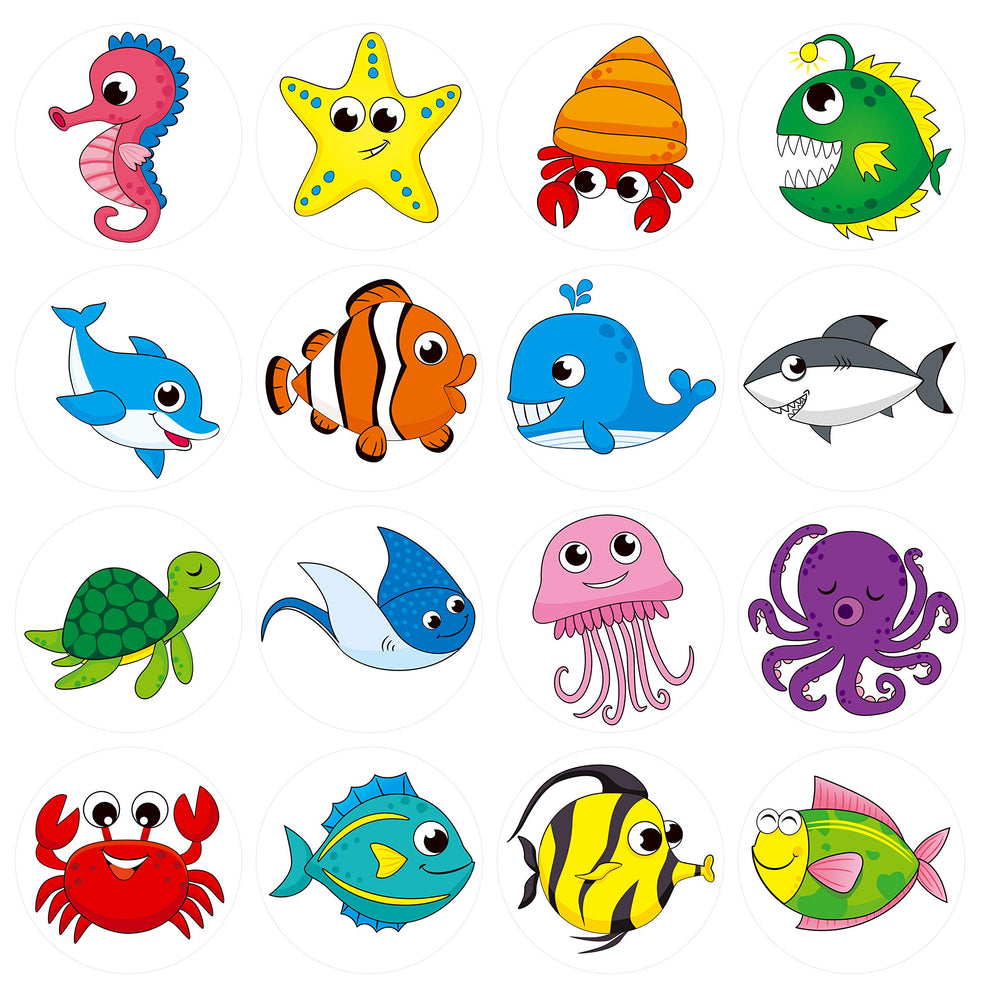 Hebayy Starfish round sticker boosts playful learning and décor.