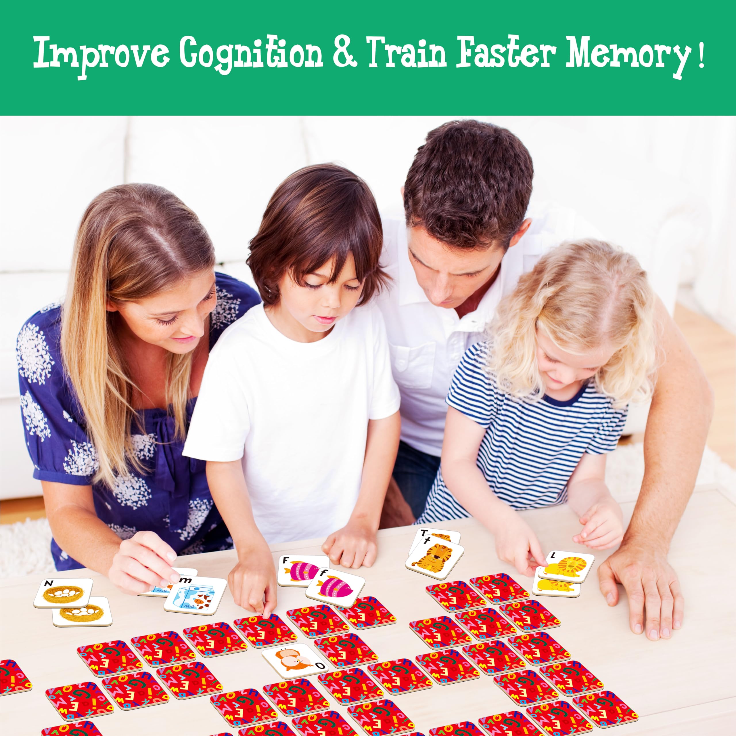 Hebayy Alphabet Memory Game rounded-edges are gentle for small hands.