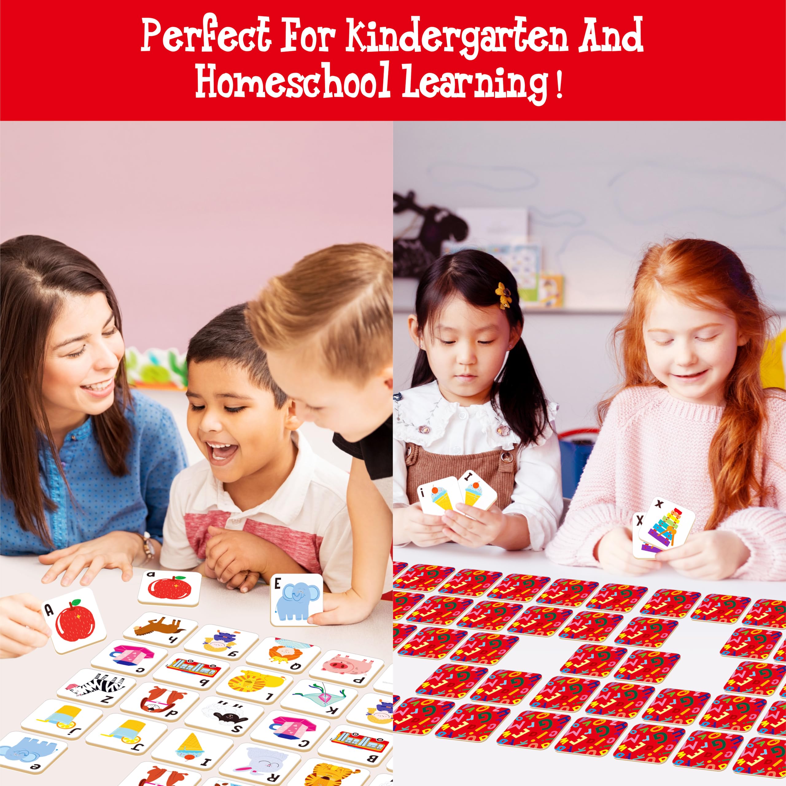 Hebayy Alphabet Memory Game thick-cardboard ensures durability for everyday use.