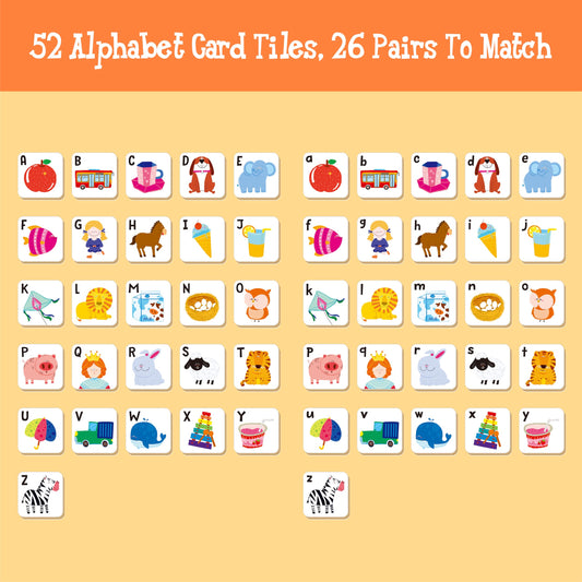 Hebayy Alphabet Memory Game uppercase-lowercase focuses on recognizing both forms.