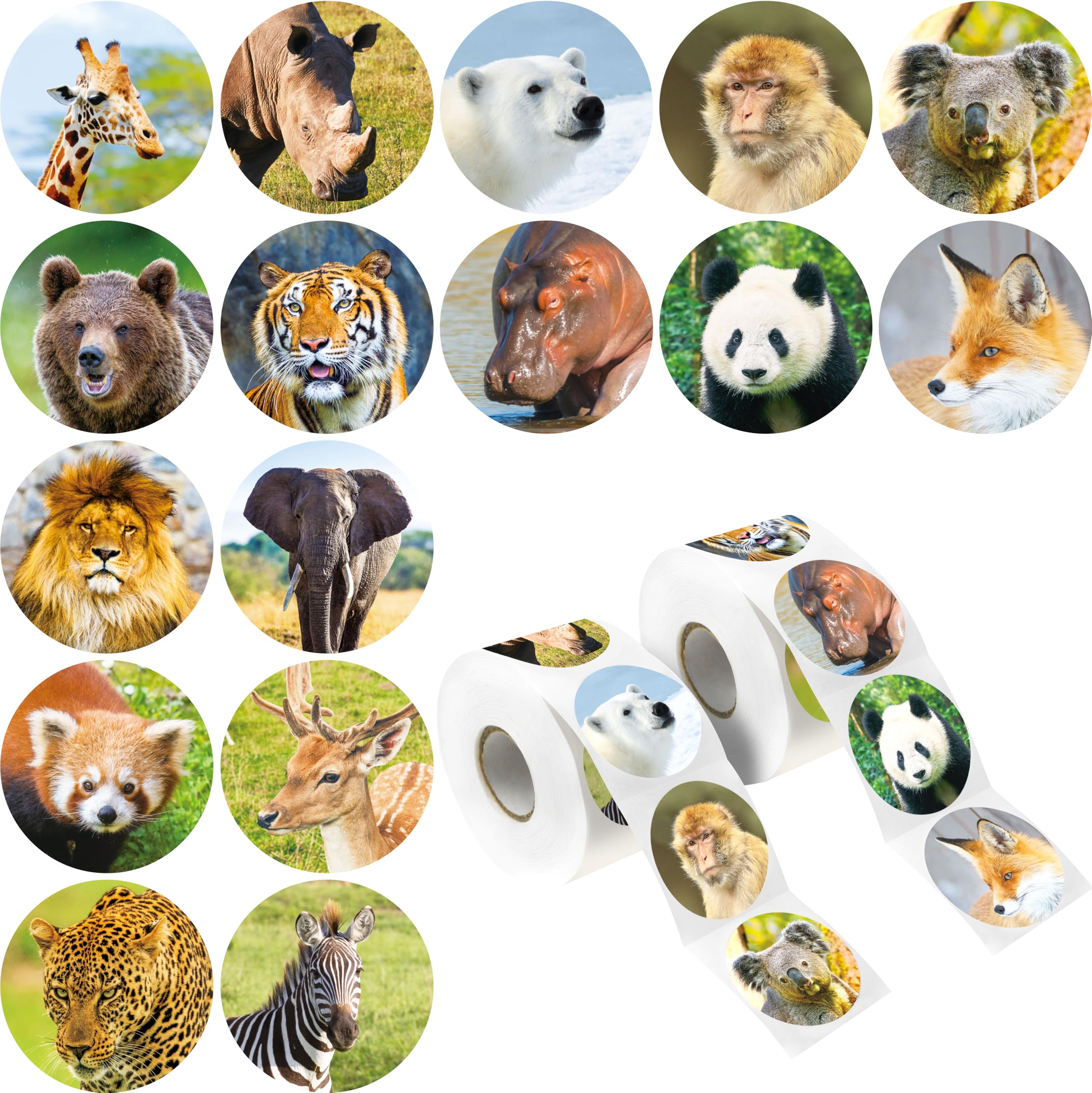 Hebayy 600pc animal stickers on perforated sheets for quick sharing and classroom rewards.