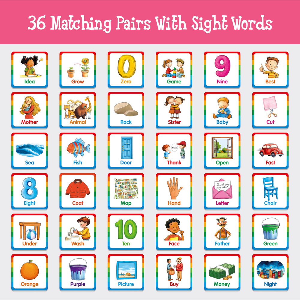 Hebayy memory cards feature bold fonts to boost word recognition and quick identification.