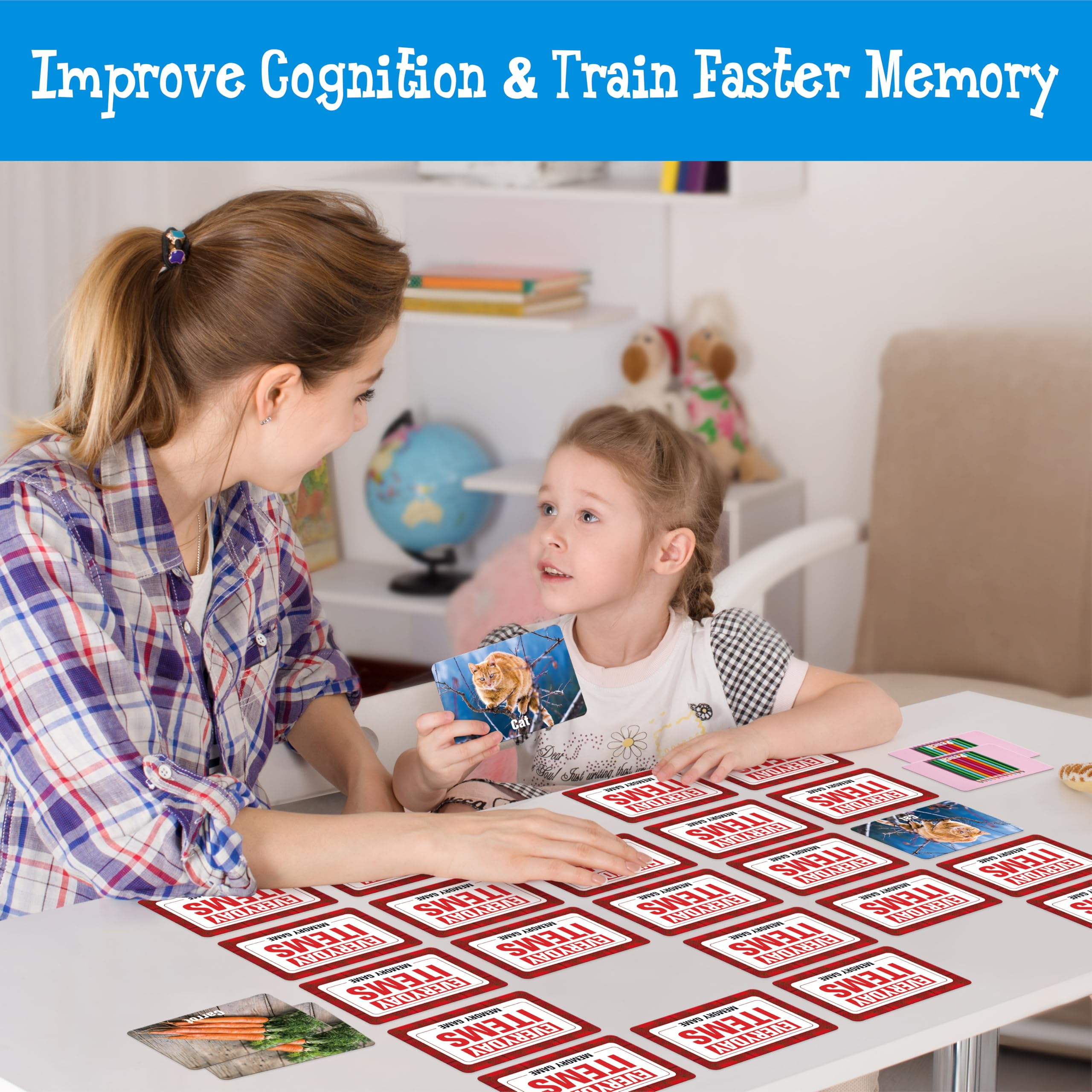 Hebayy daily items match umbrellas card inspires focus through colorful object recognition.