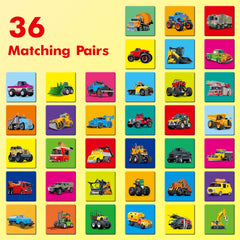 Hebayy truck matching game concrete-truck card helps kids recognize construction vehicles