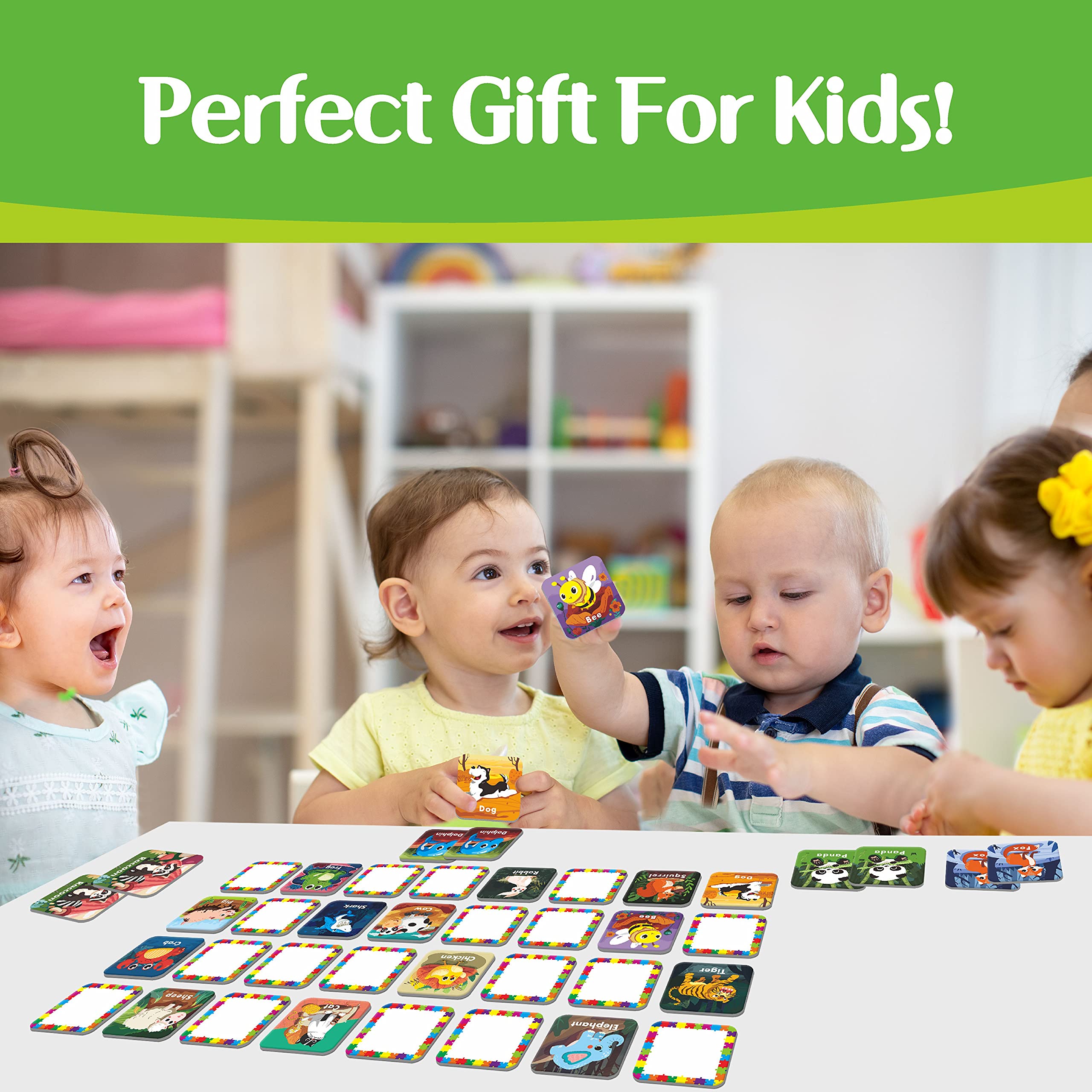 Kids playing memory game together promotes social interaction and focus