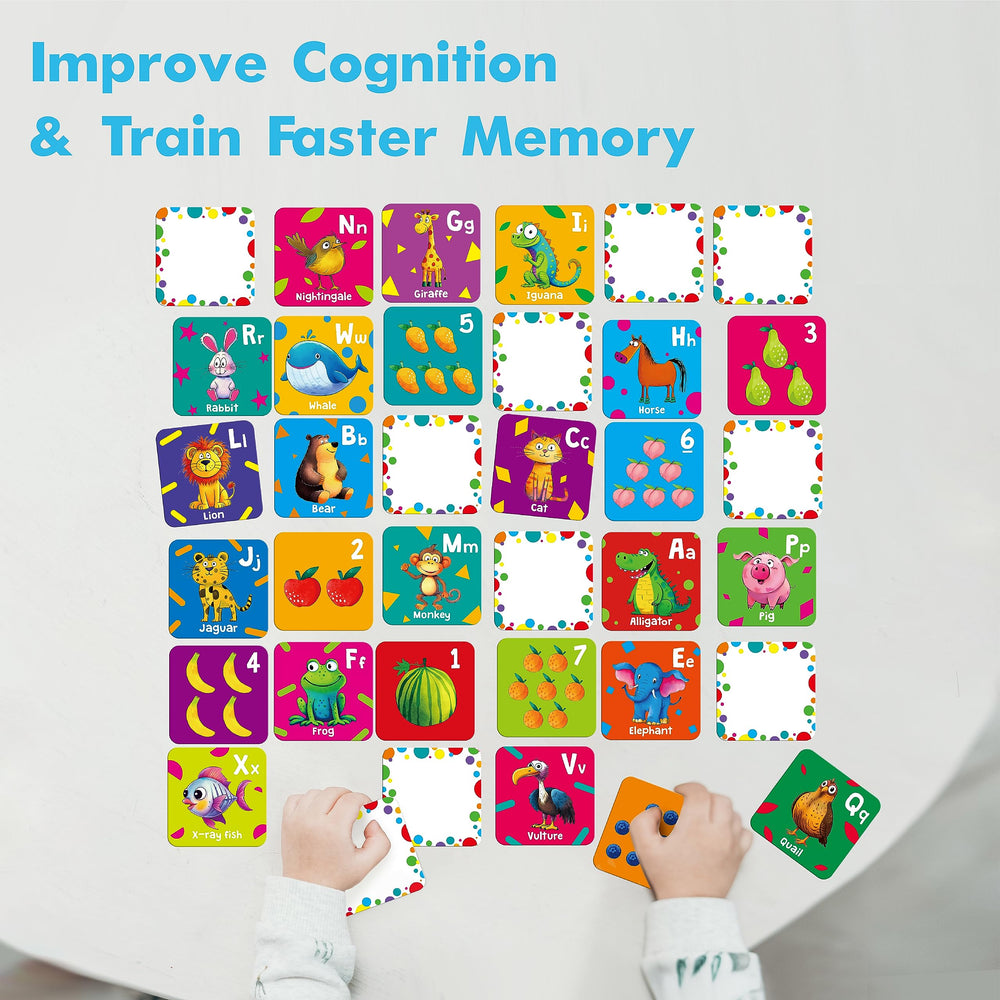 Hebayy memory game thick cardboard with rounded edges for safety
