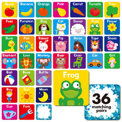 Hebayy Memory Matching Game with animals and daily items to boost focus and word recognition