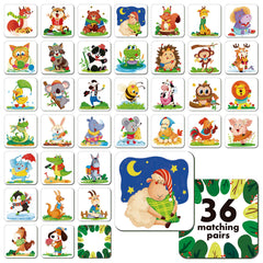 Hebayy memory matching game 72 cards, pattern side, to boost early memory through playful matching.