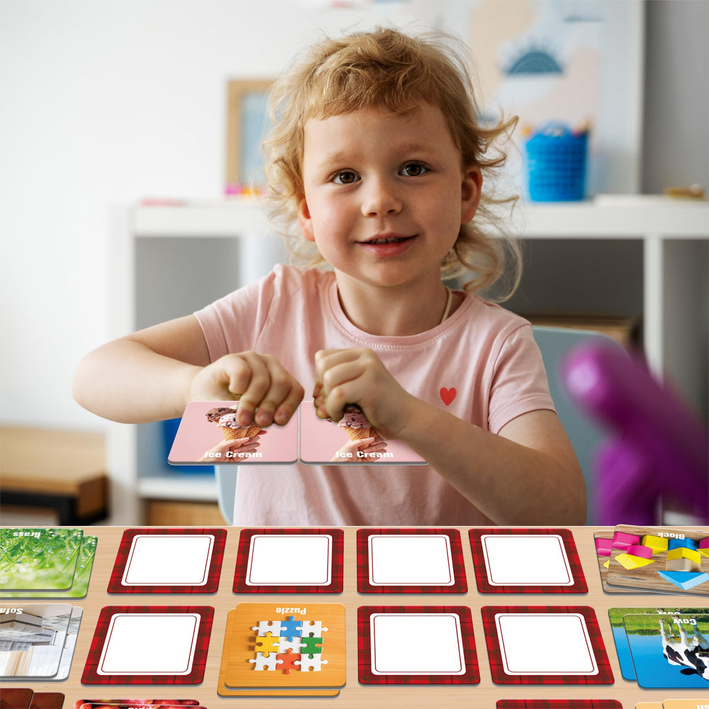 Hebayy memory matching game for preschool learners ages 4 to 6.