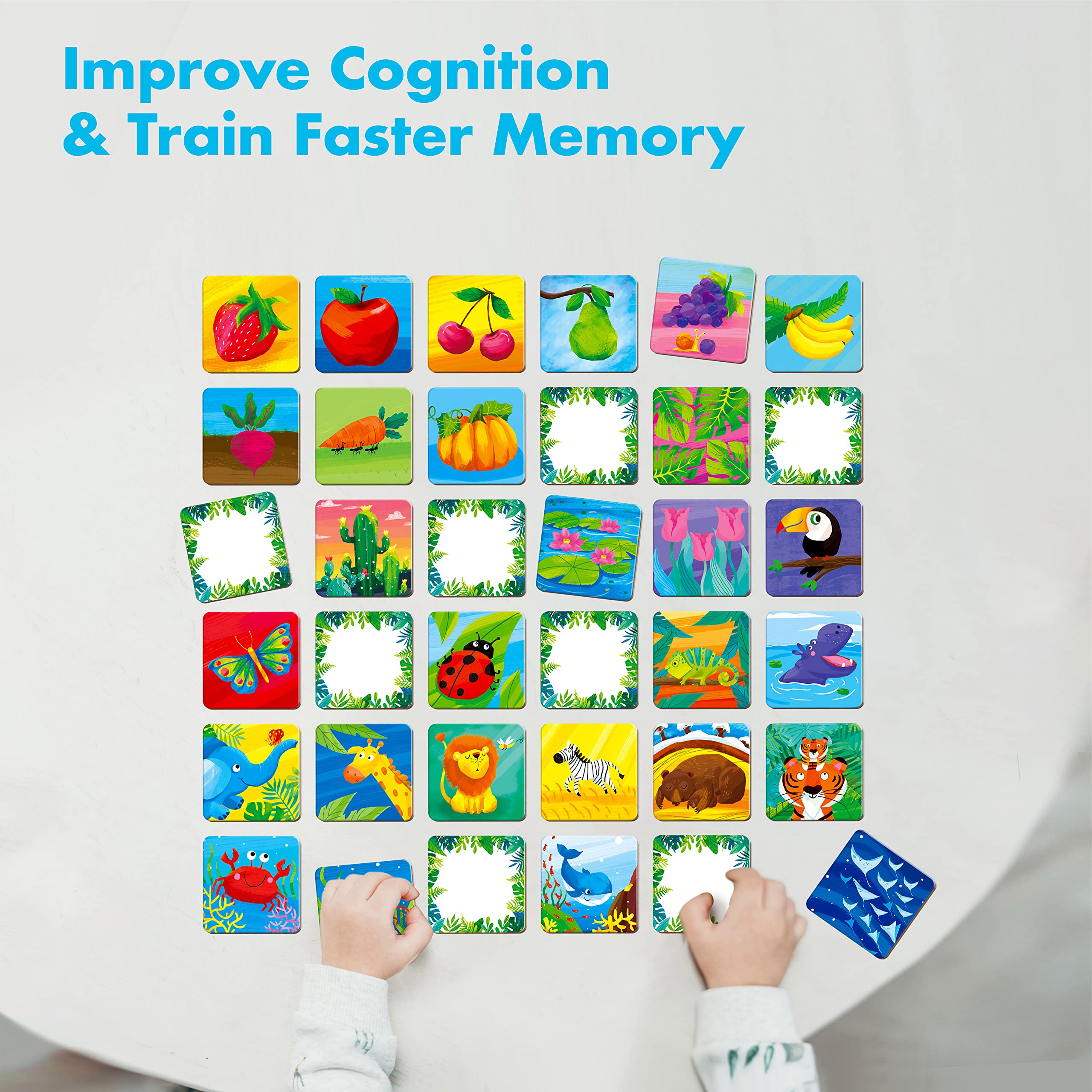 Hebayy Memory Matching Game provides a blank drawing side to spark creativity during sessions.