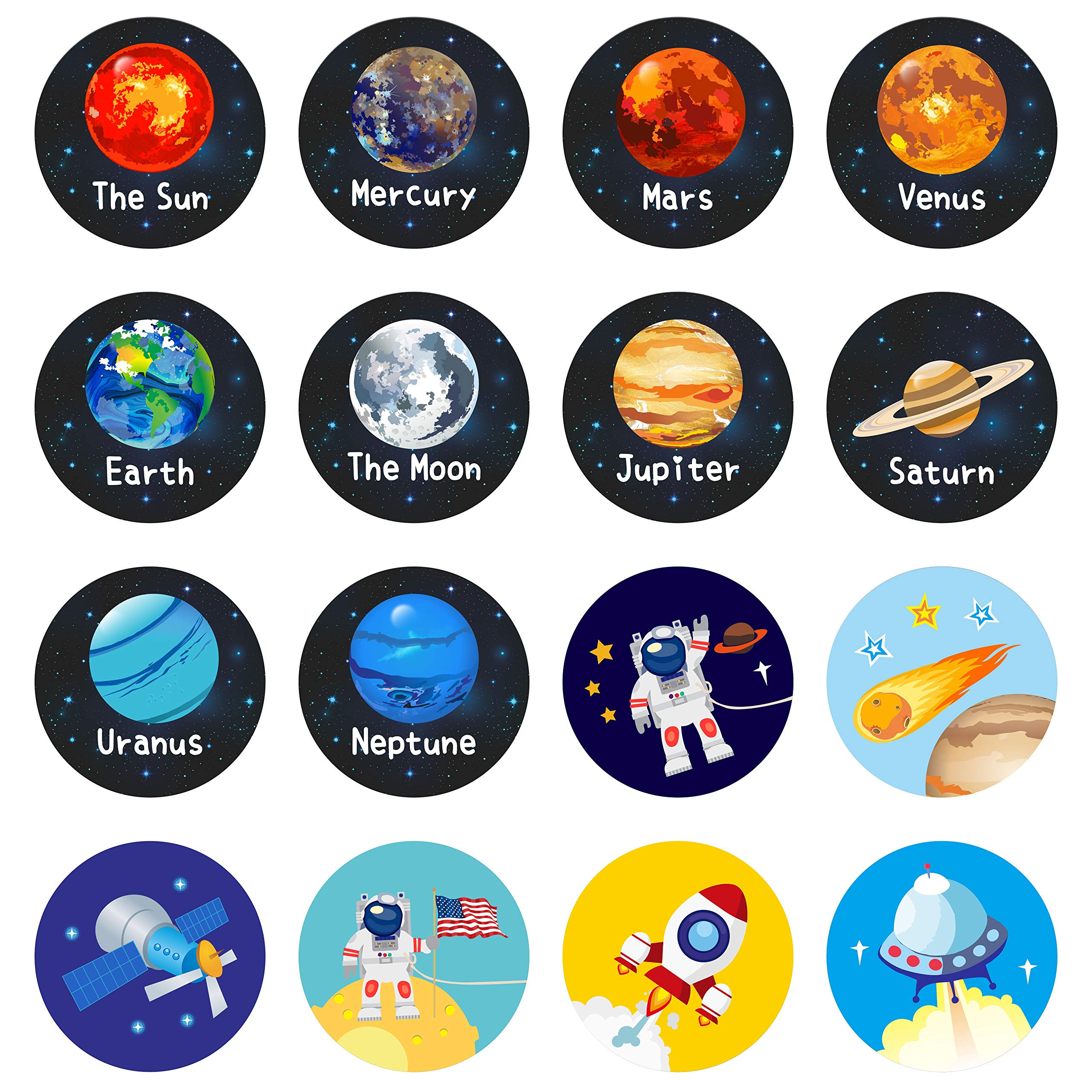 Hebayy astronauts-themed stickers highlighting space exploration for kids' projects and crafts.