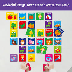 Hebayy fruit card supports early literacy with colorful fruit names.