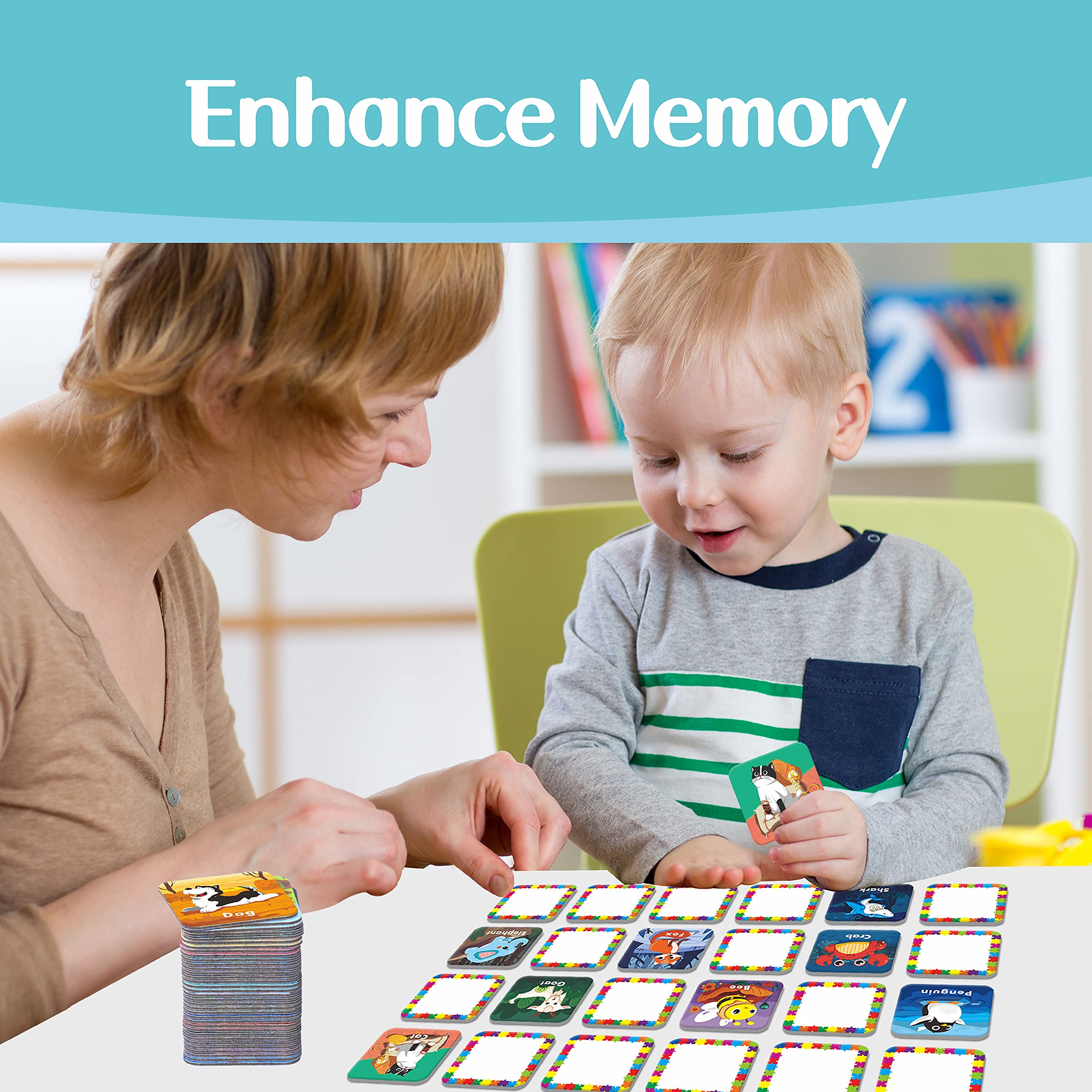 Compact, travel-friendly memory game pack by Hebayy for on-the-go learning