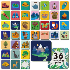 Hebayy memory matching 72 cards camping theme set for kids boosts focus.