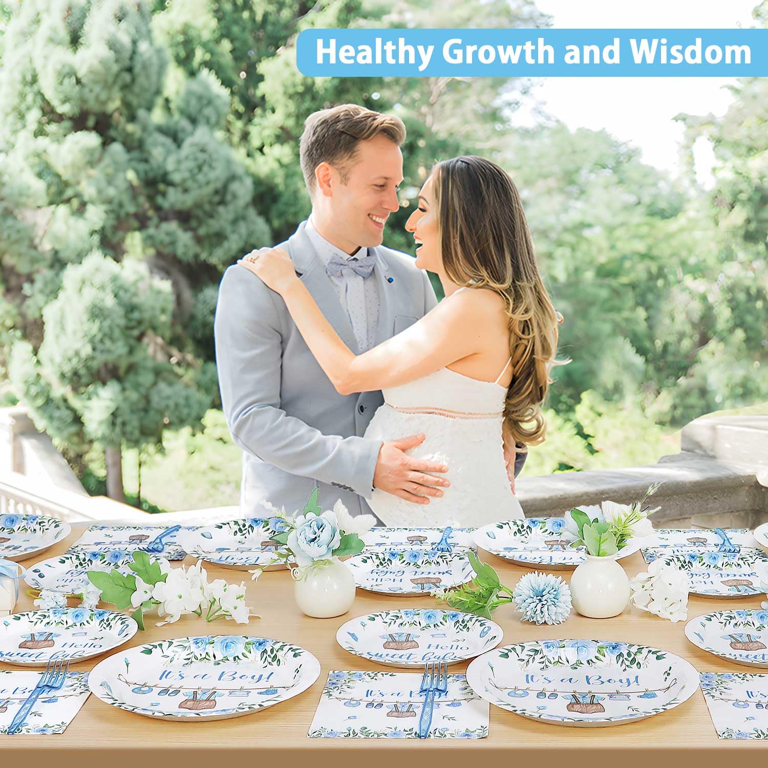 Heboland blue boy shower forks, convenient disposable flatware for easy service.