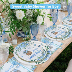 Heboland blue boy shower napkins, soft and absorbent for quick cleanup.