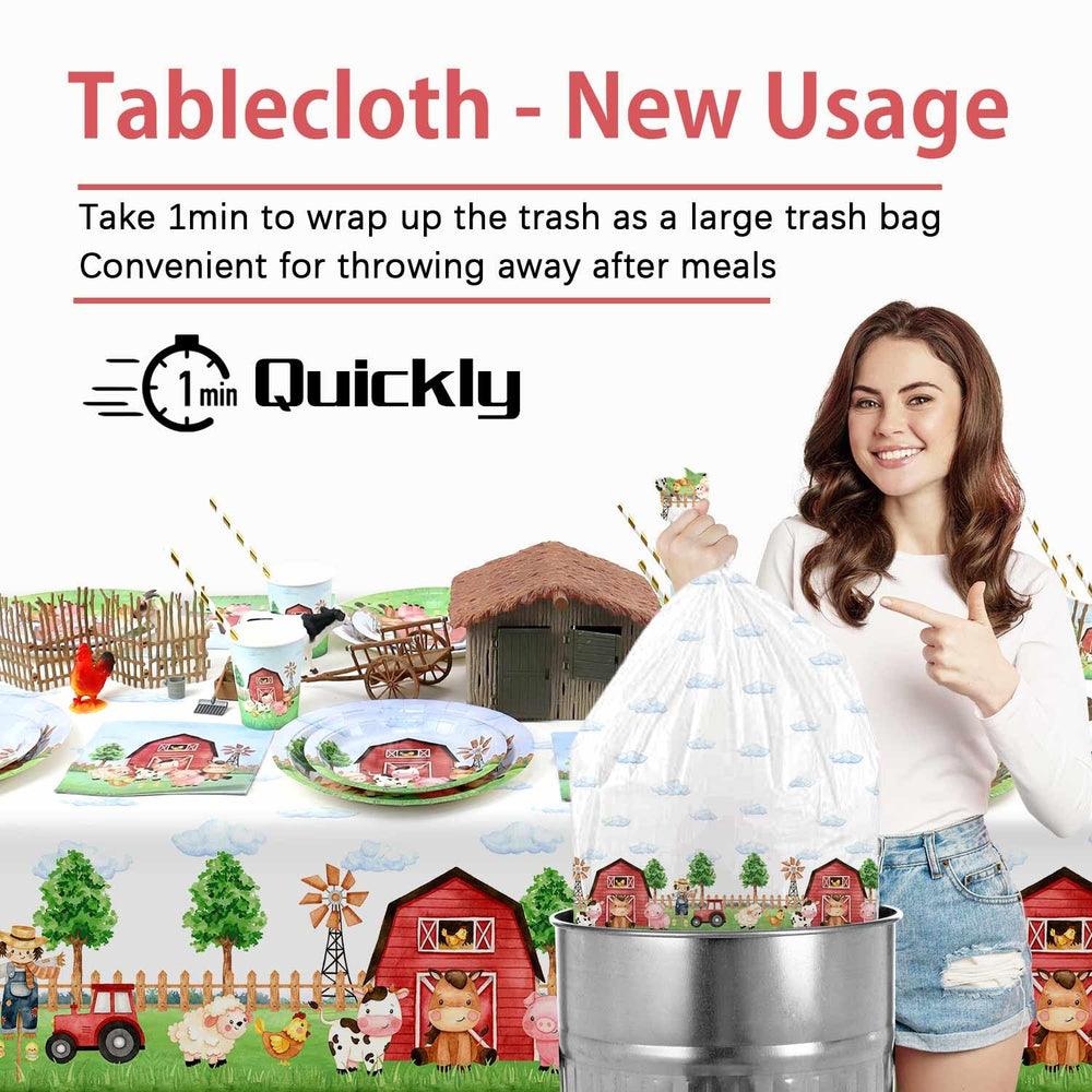 Heboland farm tablecloth complements decor and napkins for cohesive look