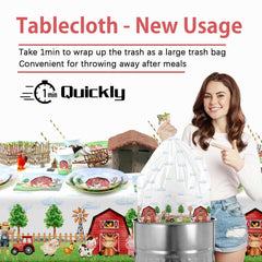 Heboland farm tablecloth complements decor and napkins for cohesive look