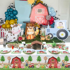 Heboland kids birthday farm table decoration for festive tables