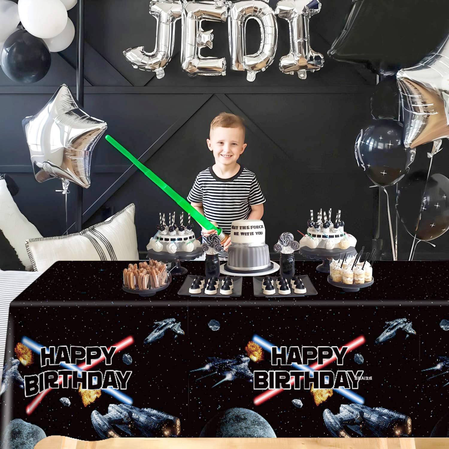 Heboland tablecloth with HD galaxy print, vibrant colors for memorable party photos.