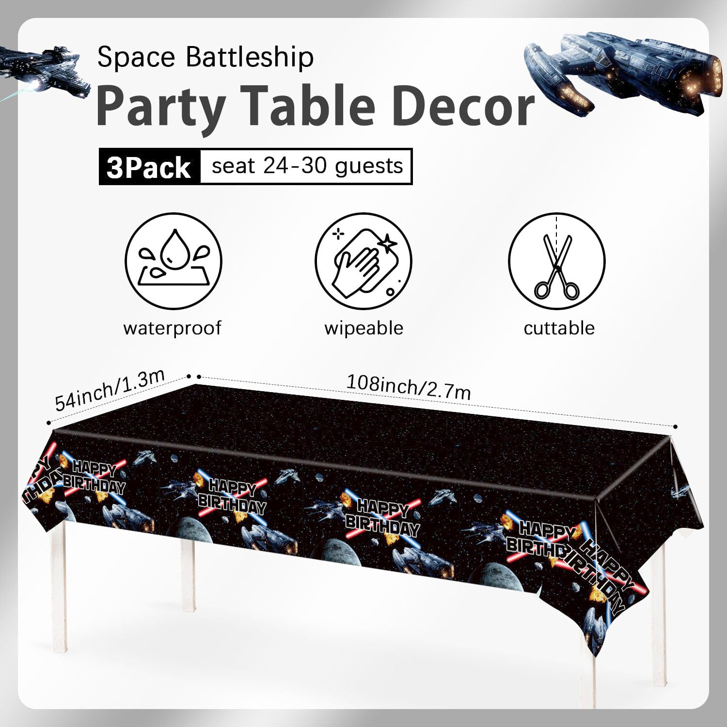 Heboland tablecloth wipes clean quickly, saving time during celebrations.