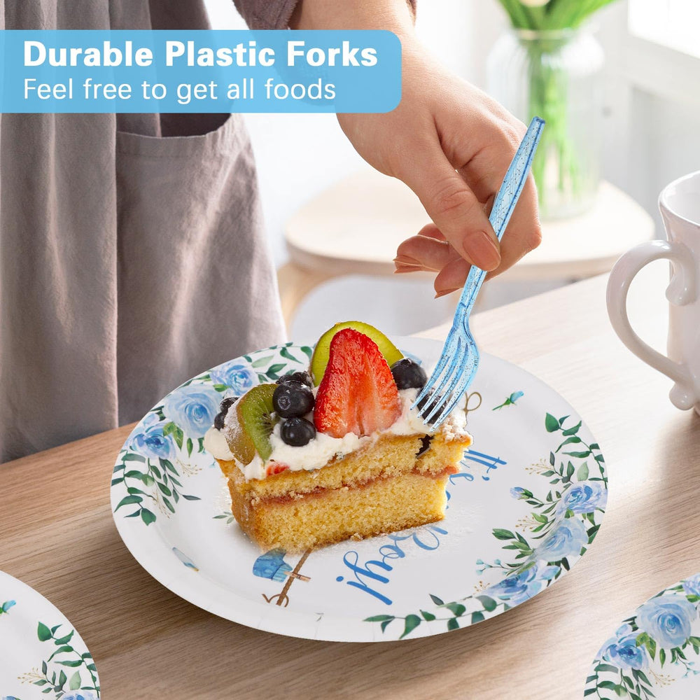 Heboland thick cardstock plates close-up, reliable support for all meals.