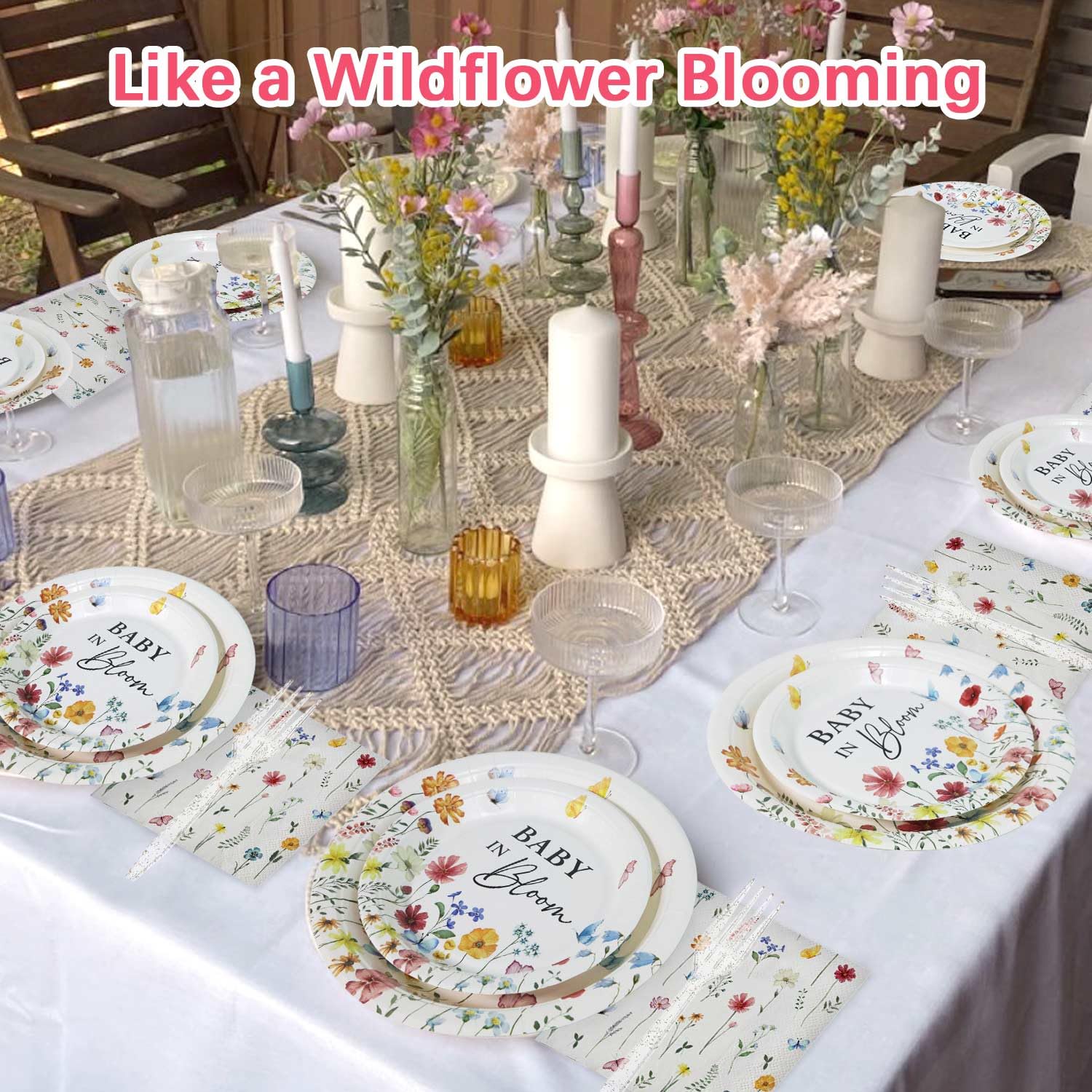 Heboland Wildflower Baby in Bloom cake plates offer sturdy support for sweet treats.