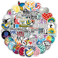 Hebraeos volleyball stickers 100-pack with varied designs for water bottles and gear.