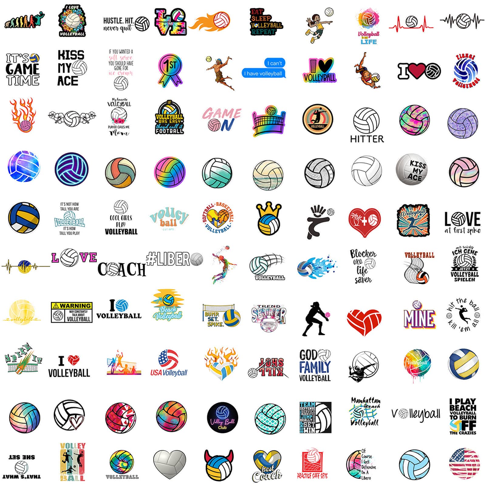 Hebraeos volleyball stickers waterproof and sun-resistant for outdoor surfaces.