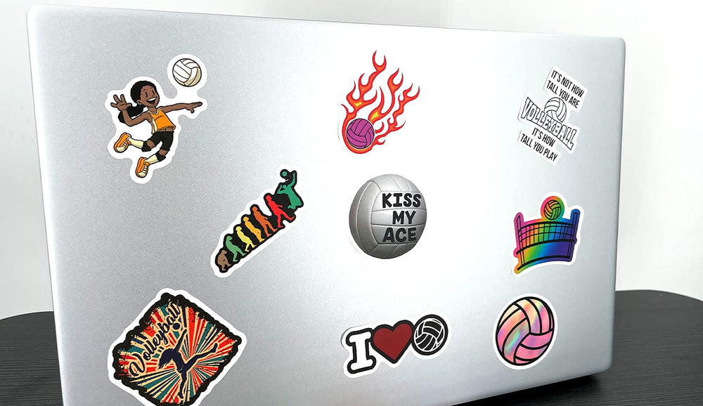 Hebraeos volleyball stickers suitable for windows, doors, and lockers.