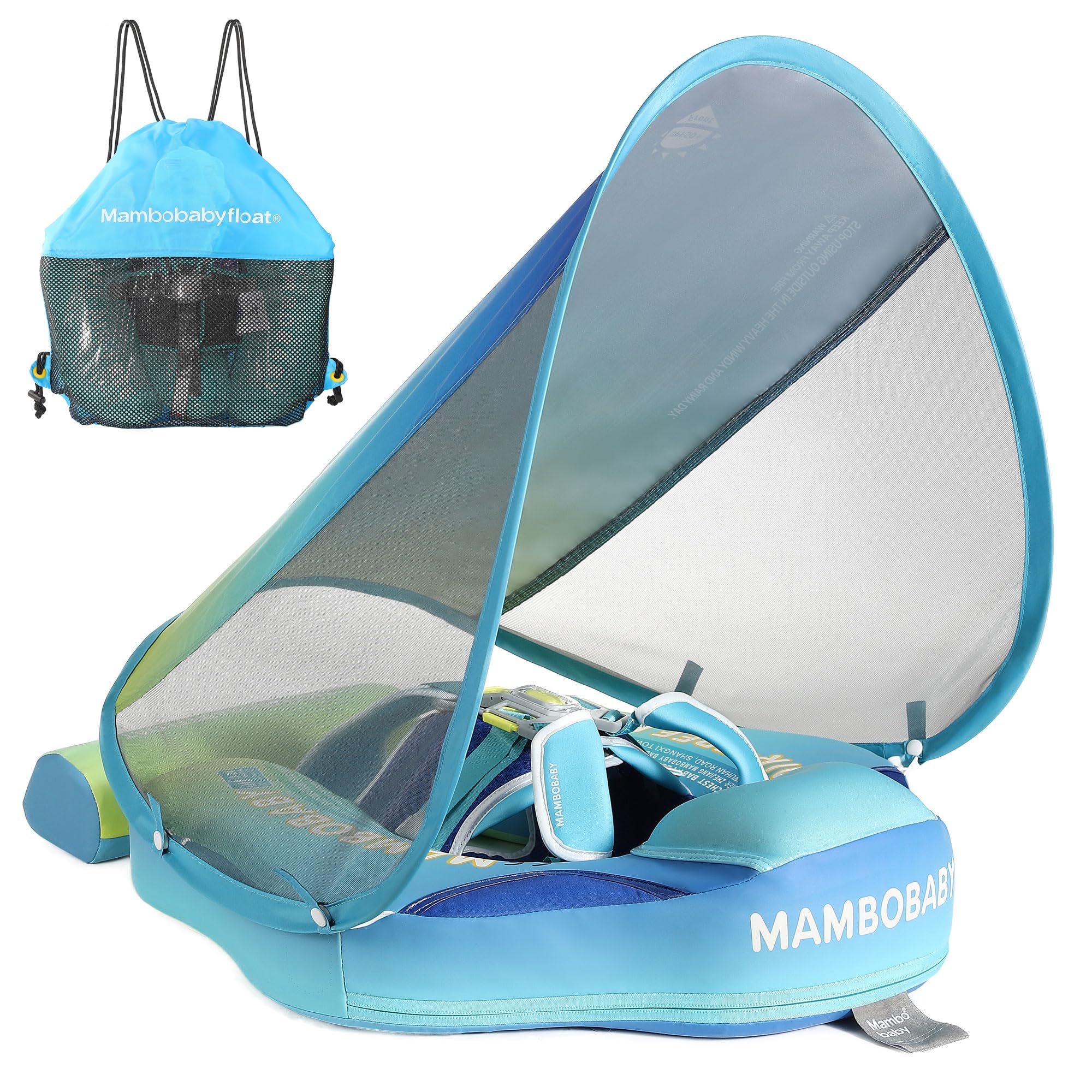 HECCEI Mambobaby Float tail provides 360° protection against tipping during water play.