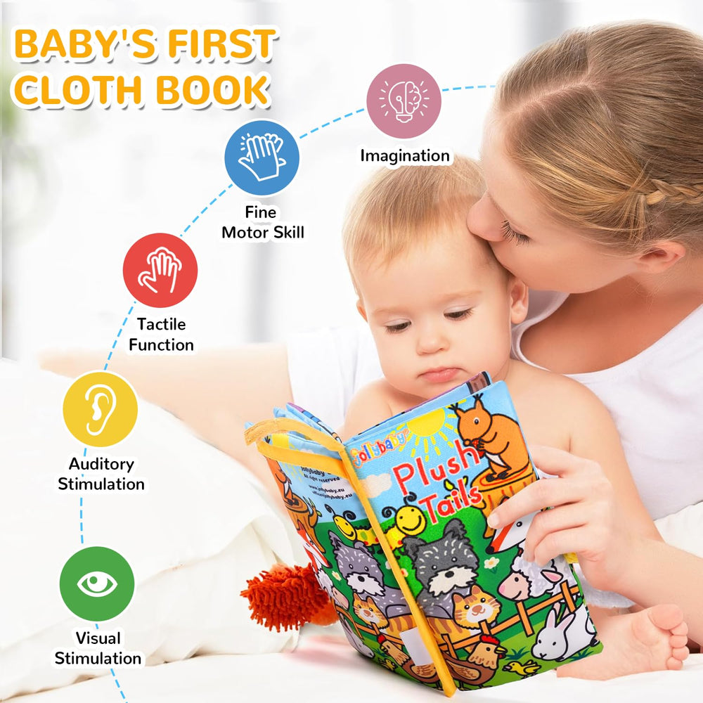 HECCEI baby cloth book animal illustrations support early recognition and language.