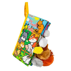 HECCEI baby cloth book front cover with vibrant animals for early visual engagement.