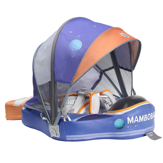 HECCEI Mambobaby astronaut float with canopy provides sun protection and cheerful pool play.