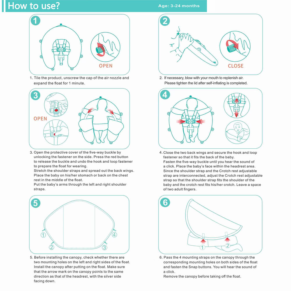 HECCEI Mambobaby design supports backstroke and breaststroke for versatile water play.