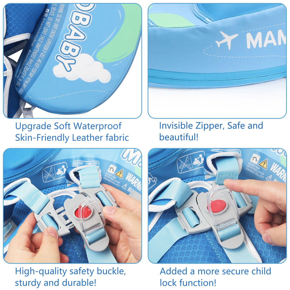 HECCEI Mambobaby float 5-point buckle secures growing infants.