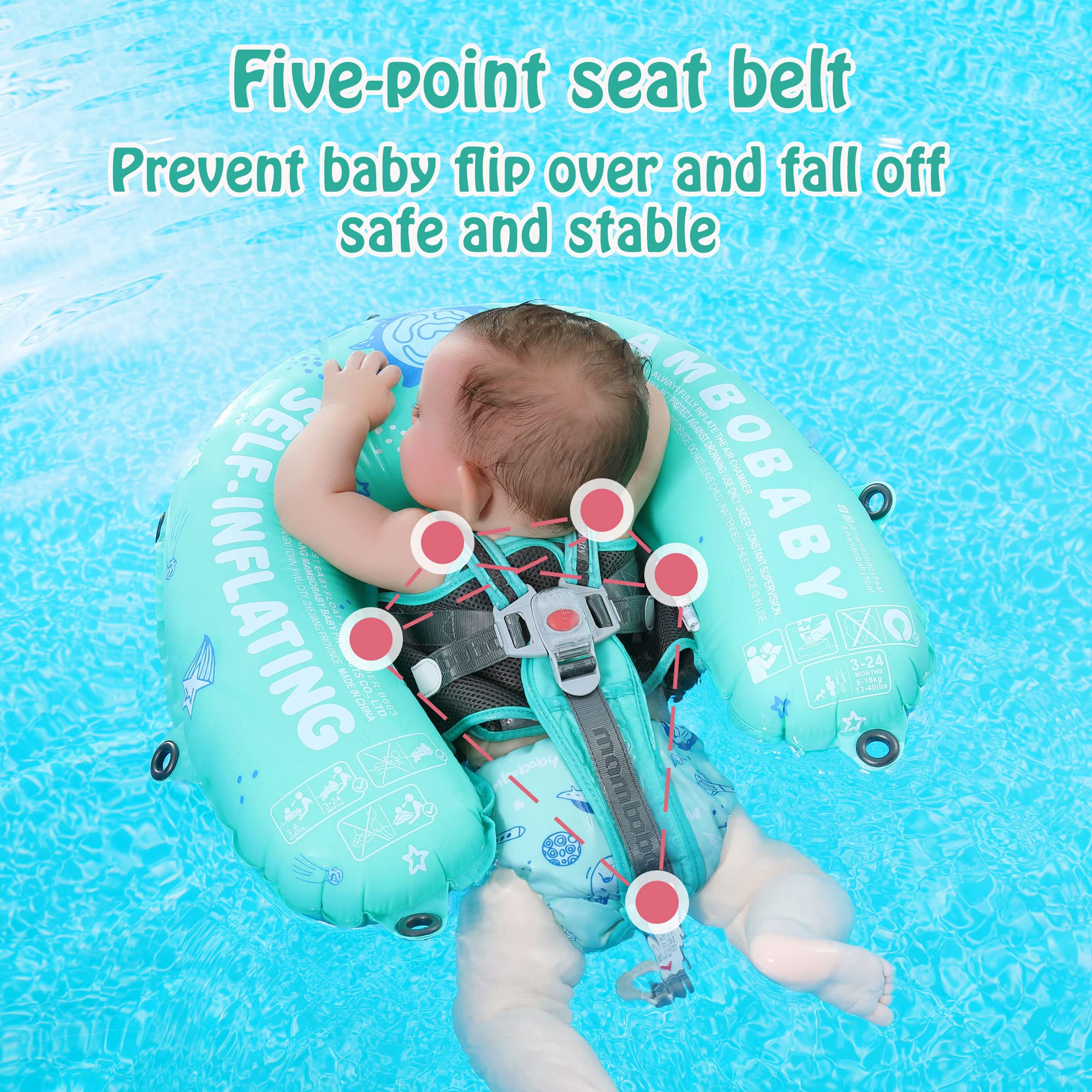 HECCEI Mambobaby Float Bed adjustable back buckle for secure comfy fit