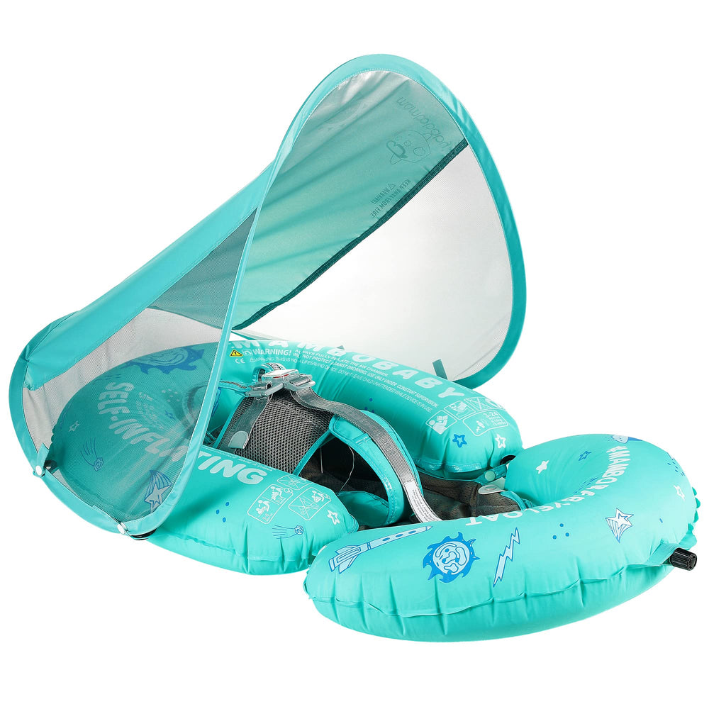 HECCEI Mambobaby Float Bed in compact folded form for easy travel and storage