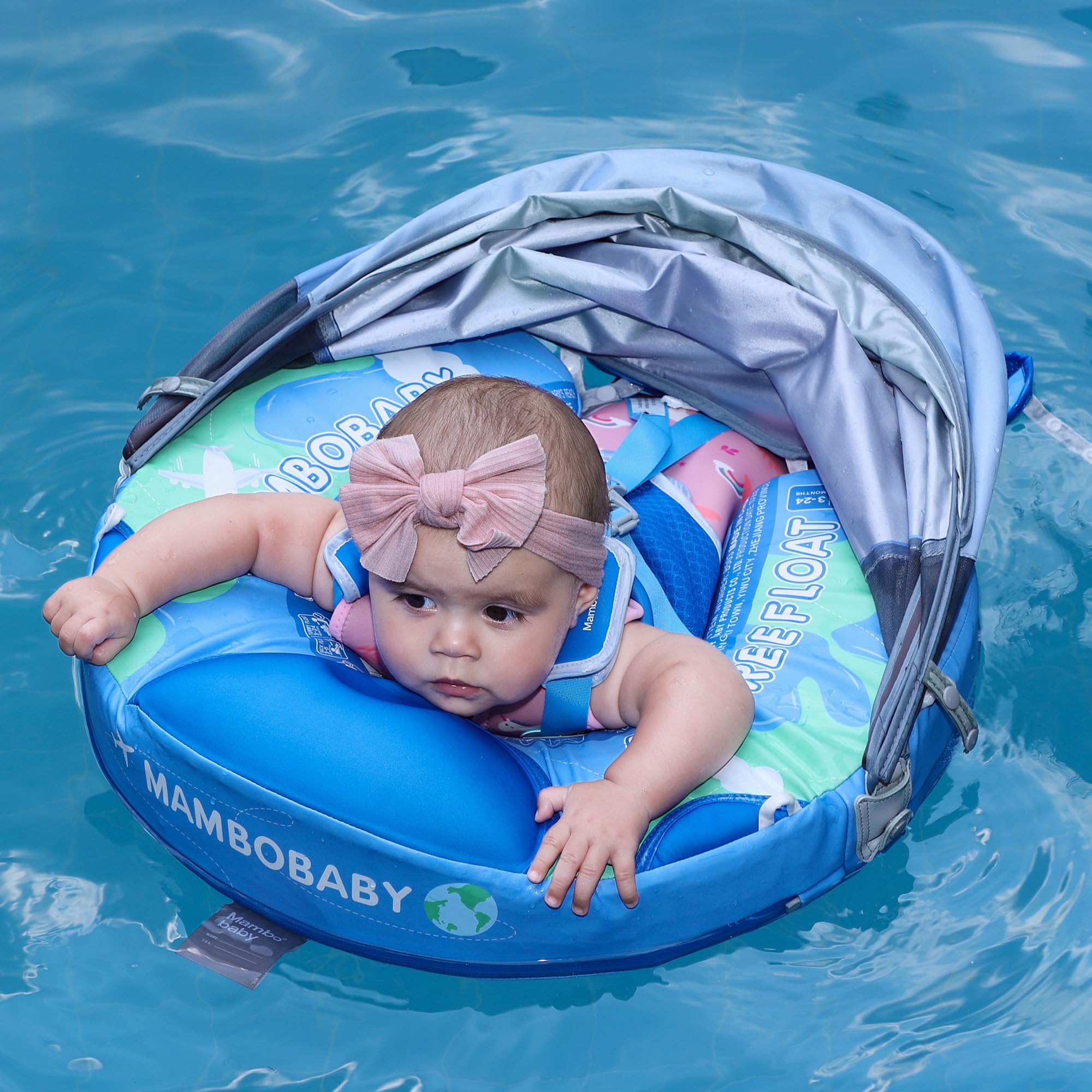 HECCEI Mambobaby float blue-earth color ideal for pools.