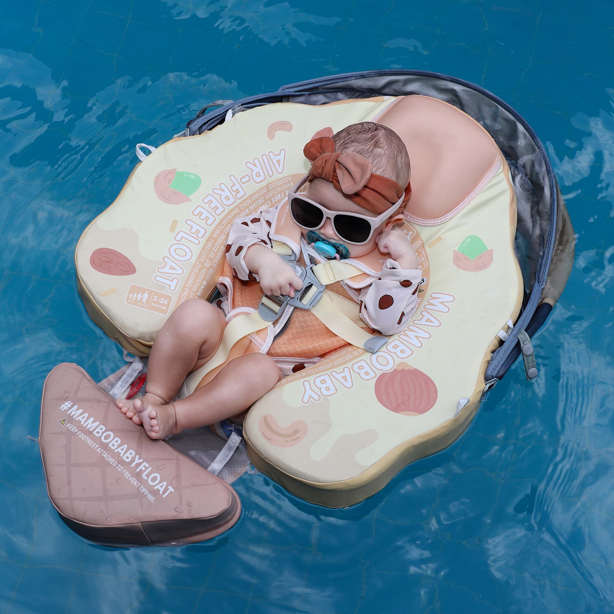 Mambobaby float with breaststroke mode for 3–24 months use.