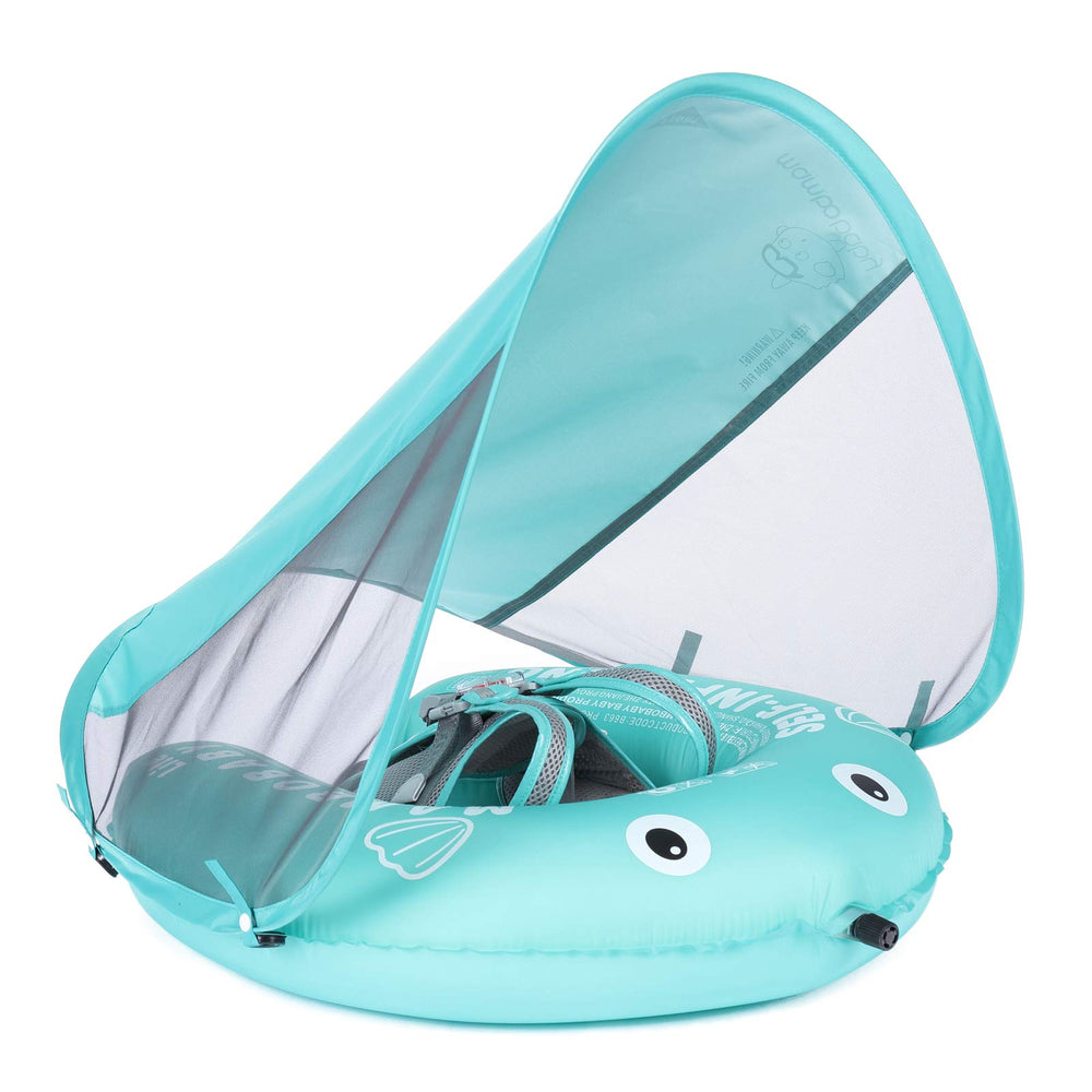HECCEI Mambobaby float with canopy provides shade for sunny pool days