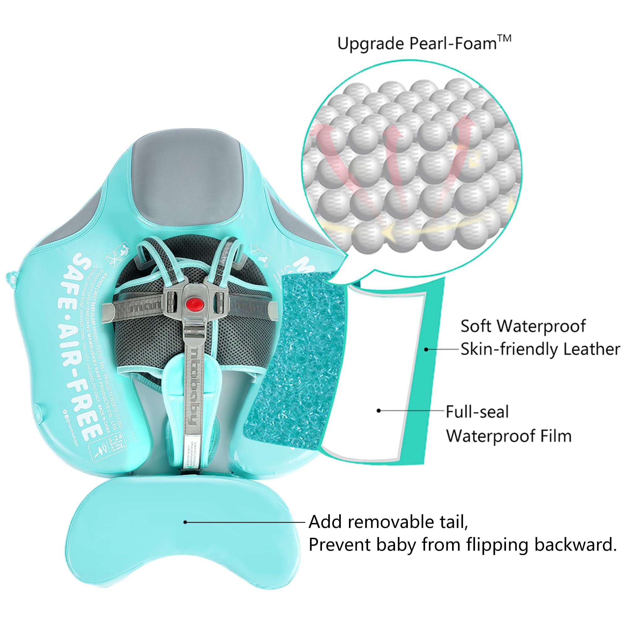 HECCEI Mambobaby float canopy shields skin from sun