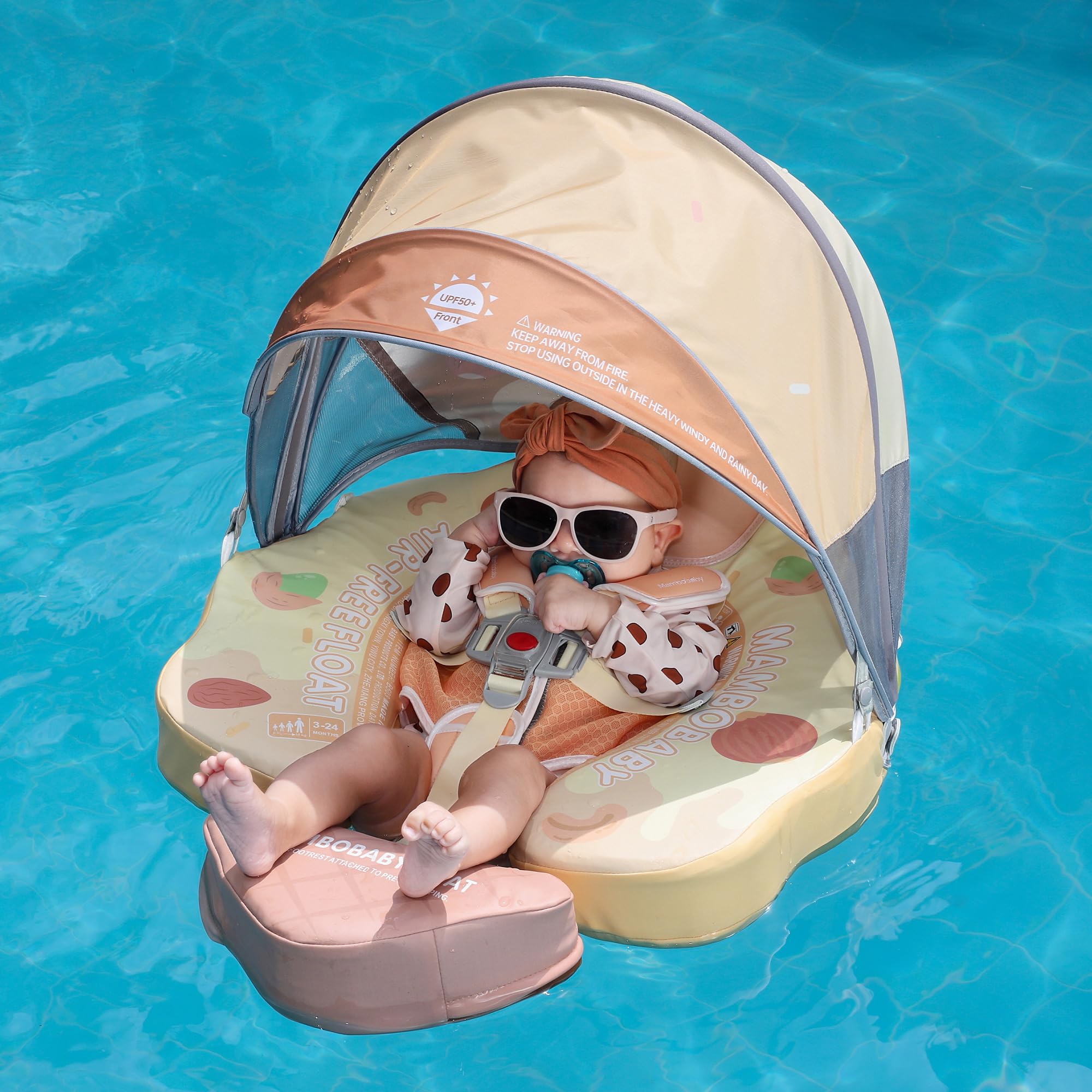 Removable canopy float bed for relaxed water experiences.