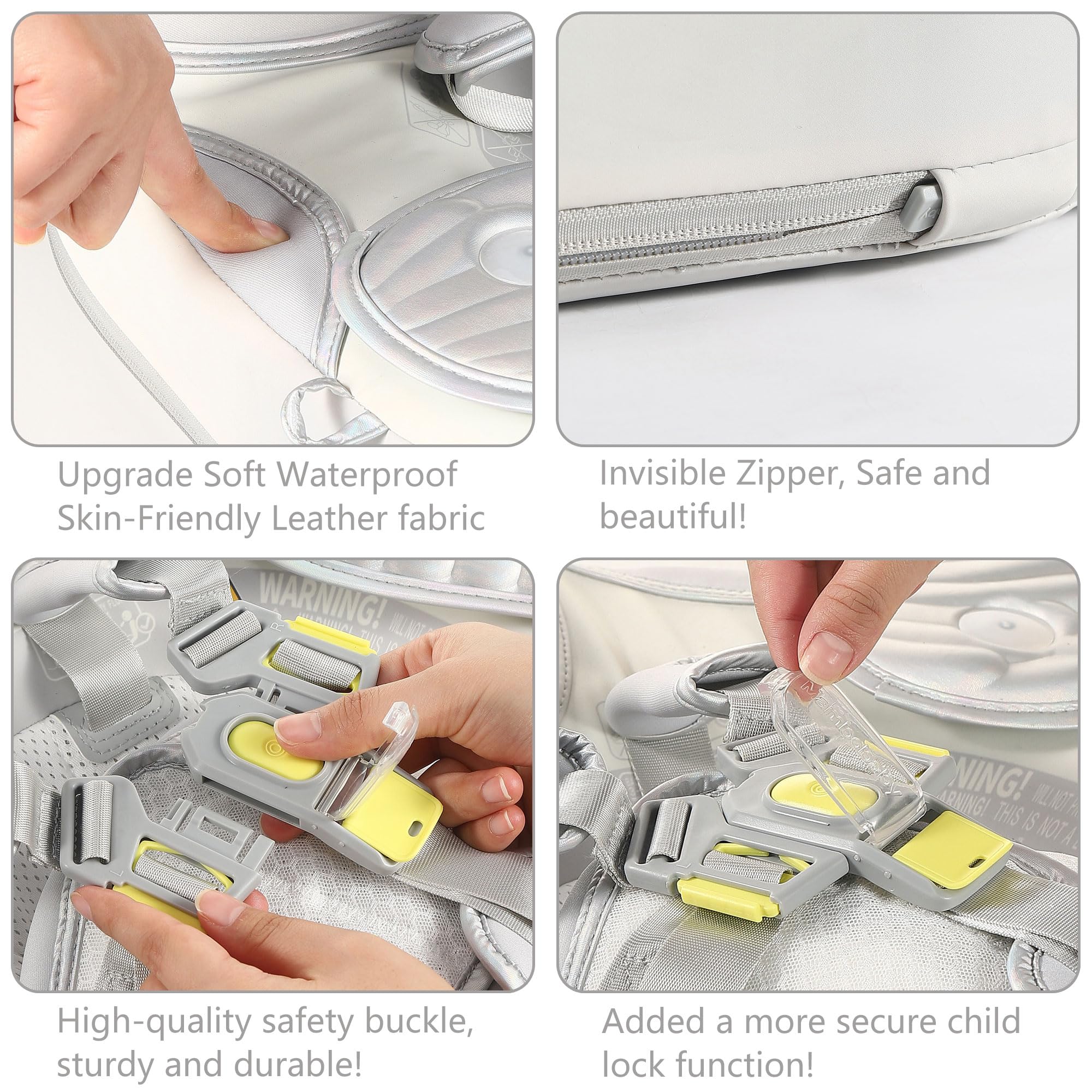 HECCEI Mambobaby float safety buckle improves secure fit for active babies.